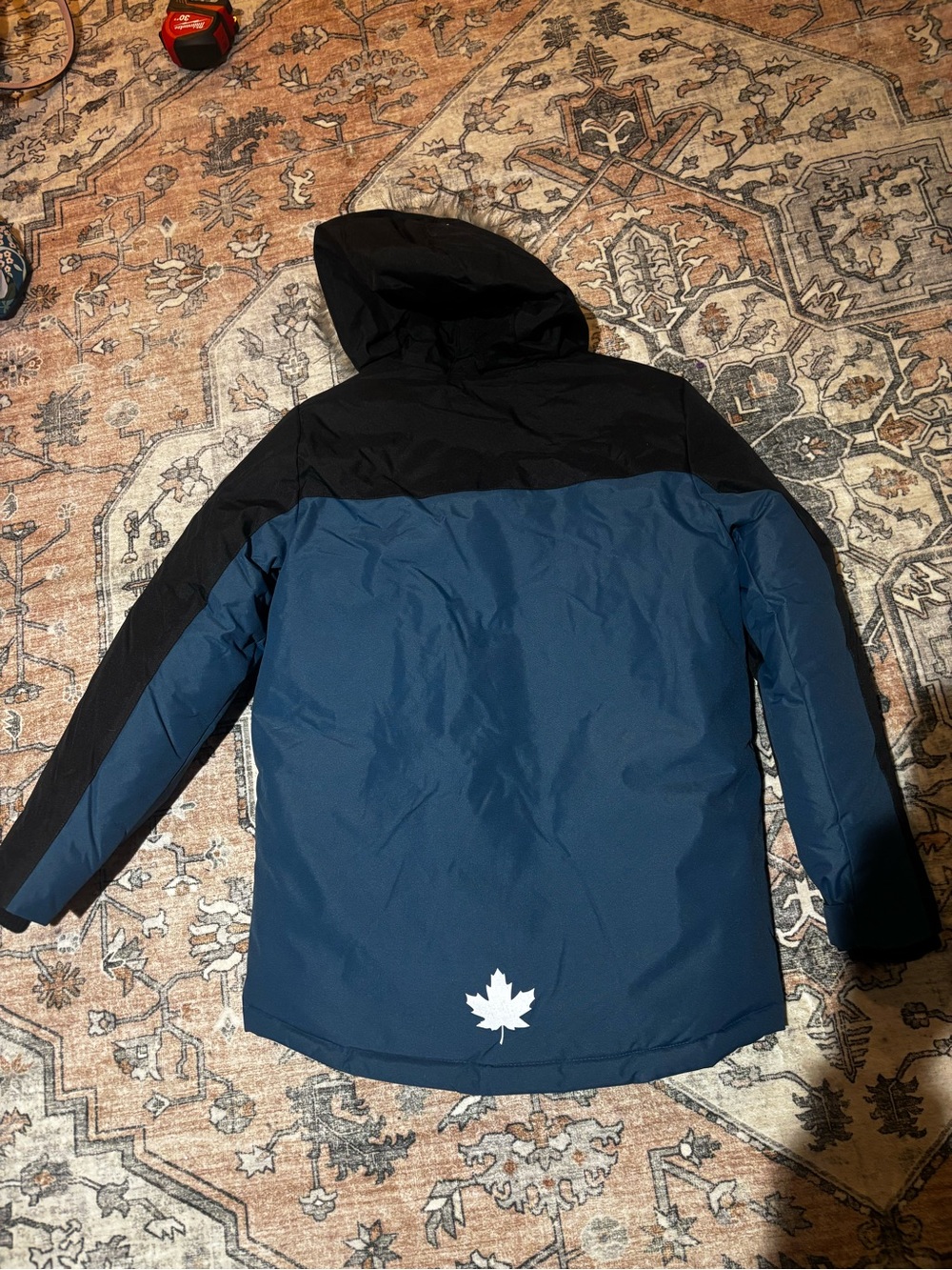 Kids Winter Parka Jacket with Faux Fur Trim - Blue & Black - Picture 5 of 8